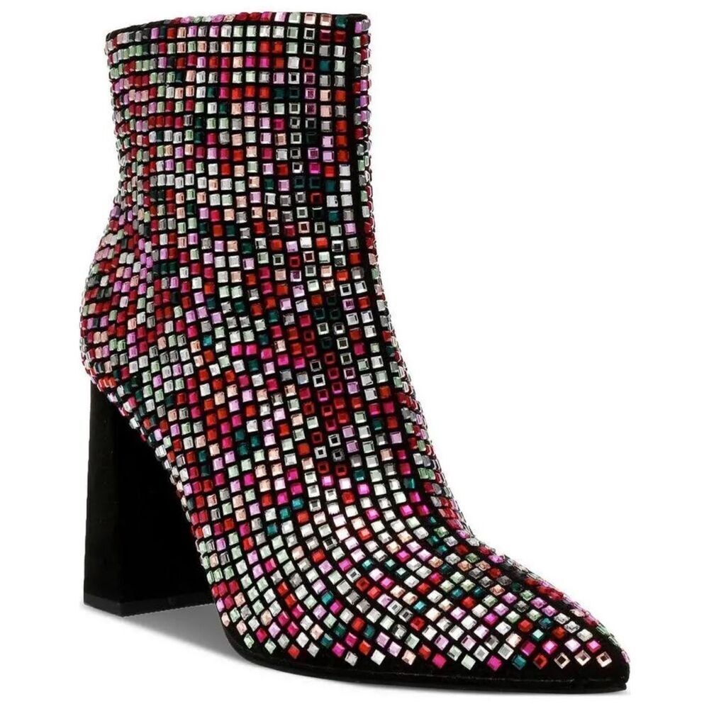 Wild Pair Dress Boots Multicolor Pointed Toe Block Heel Fashion Boots Size 9 NEW